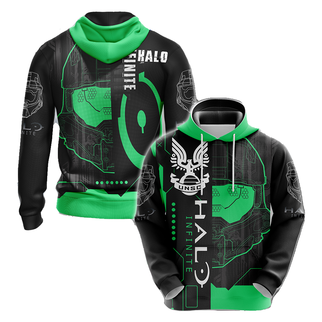 T-shirt Halo Infinite UNSC Homme - Noir, Coton, Taille L, Manches Courtes, Occasion