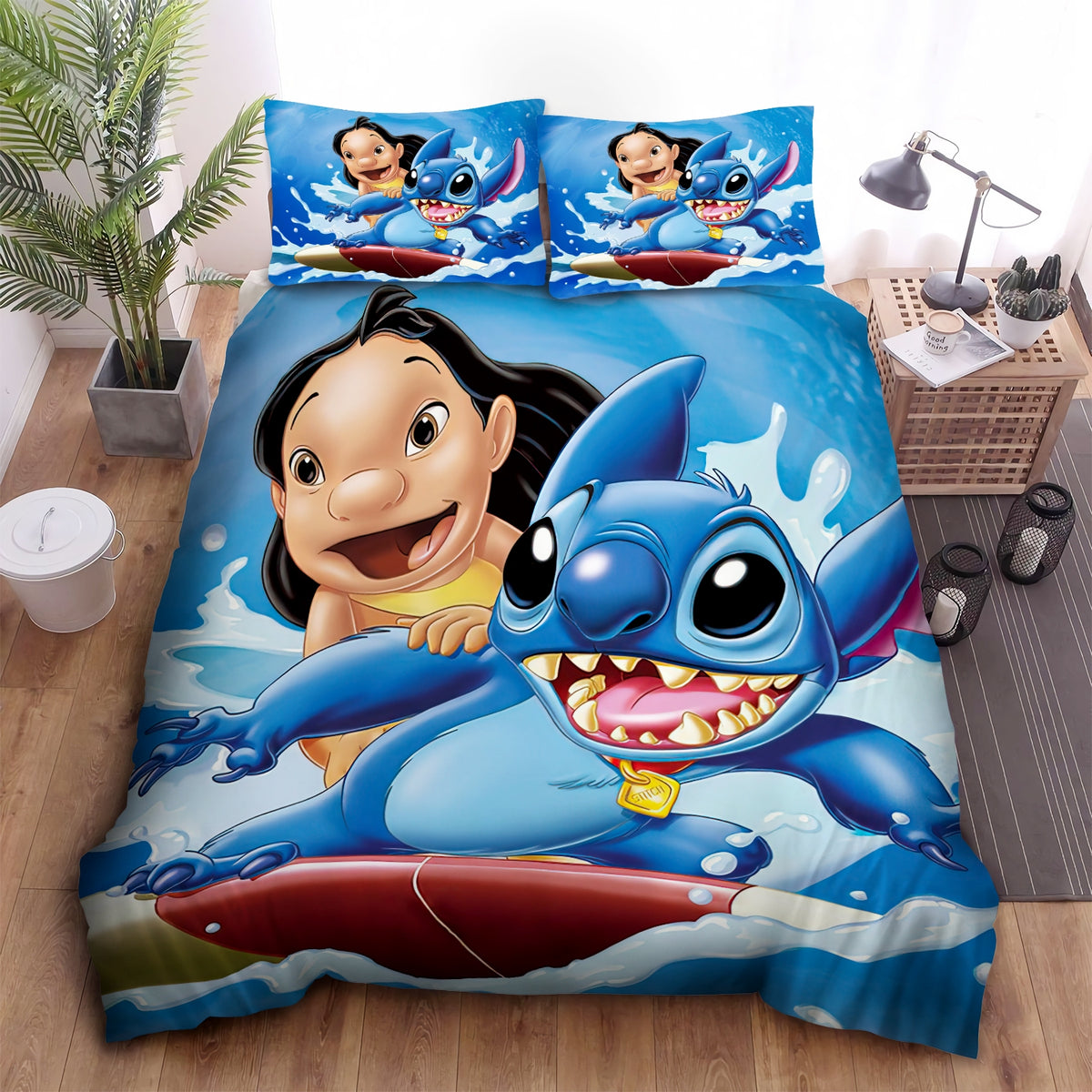 Lilo And Stitch Bedding Set Stitch Surfing With Lilo Duvet Covers Blue ...