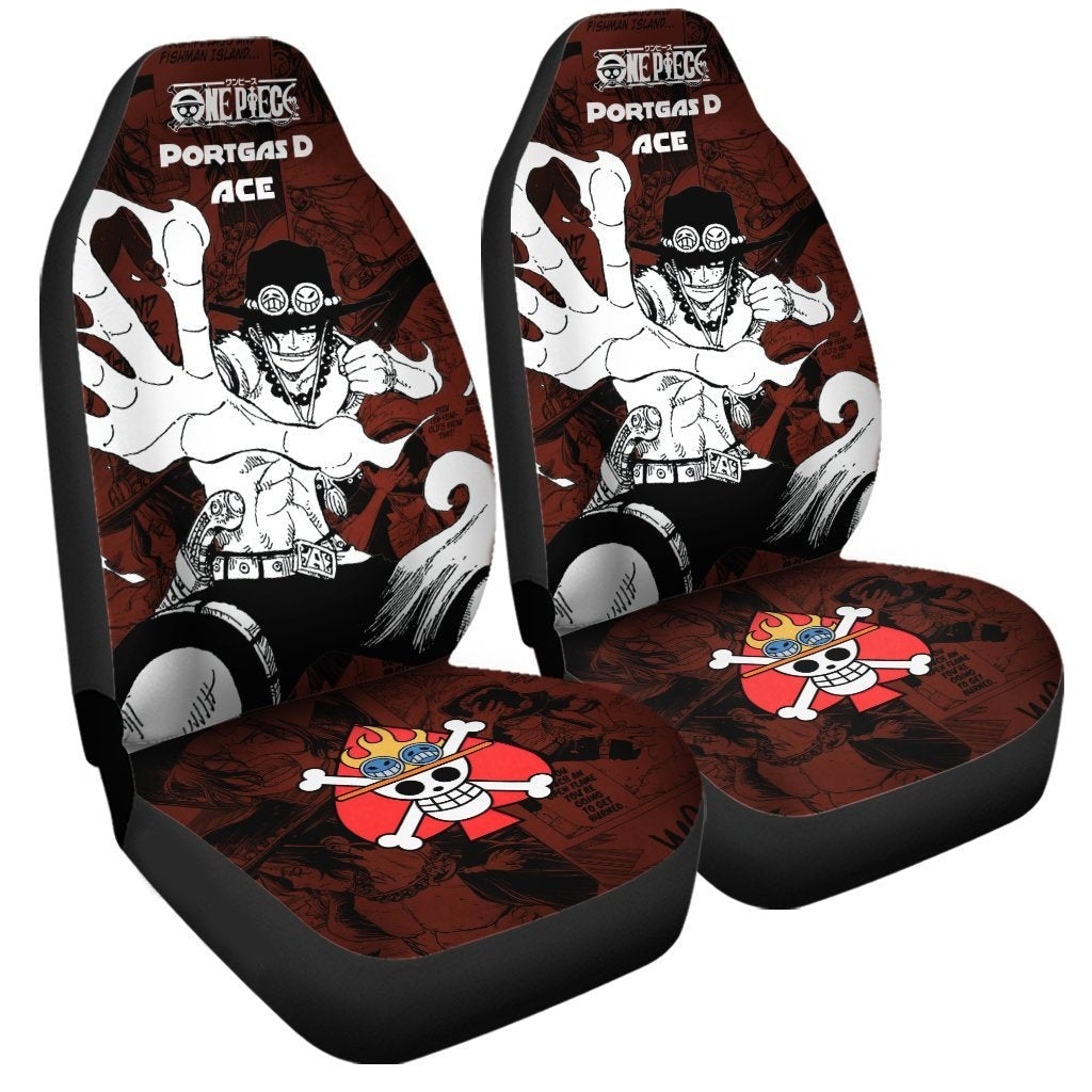 One Piece Car Seat Covers Portgas D Ace Graphic One Piece Seat Covers