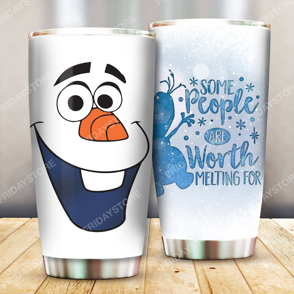  DN Tumbler Olaf Some People Are Worth Frozen Tumbler Cup DN Frozen Travel Mug Cute High Quality Olaf Tumblers
