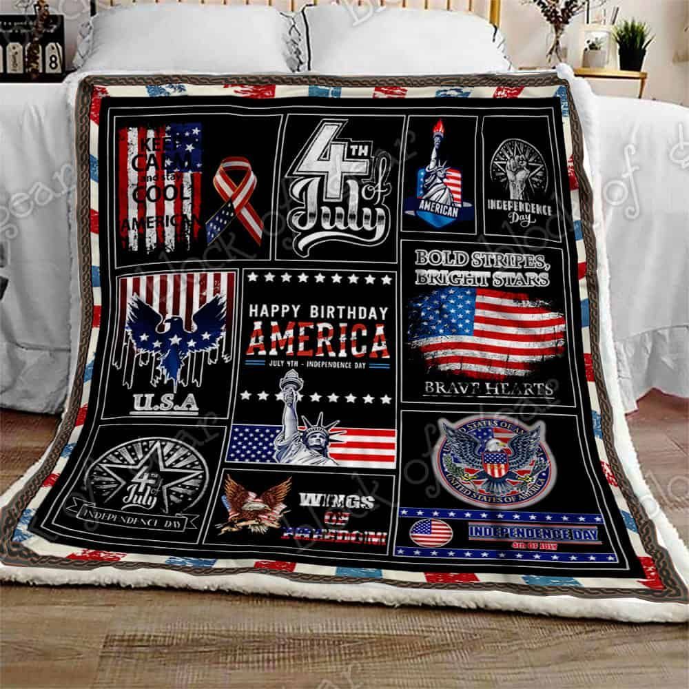 4th Of July Blanket Happy Birthday America American Flag Blanket