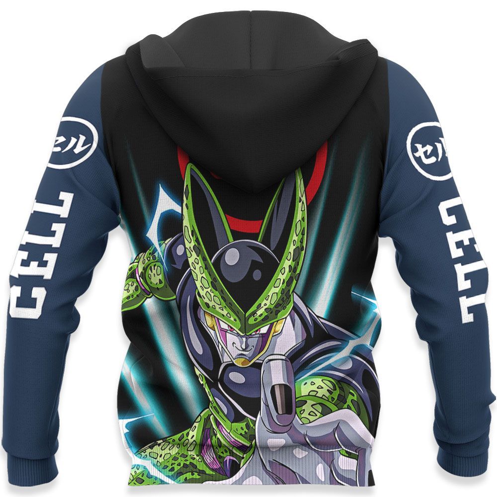  Dragon Ball Z Hoodie Cell Character Black Blue Hoodie Apparel   
