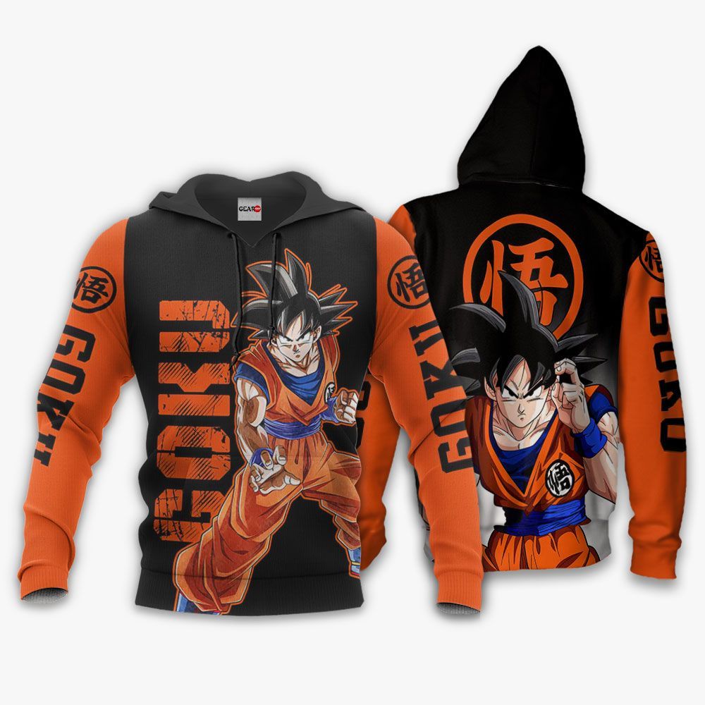 Dragon Ball Hoodie Goku Classic Black Orange Hoodie Goku Hoodie Apparel For Dragon Ball Fan  