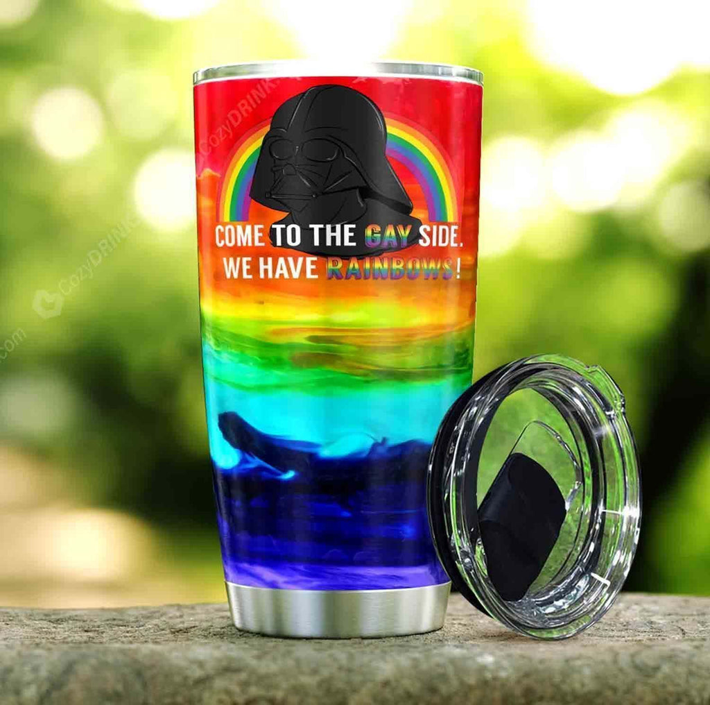  LGBT Darth Vader Tumbler 20 oz Come To The Gay Side We Have Rainbow Tumbler LGBT Tumbler Cup 