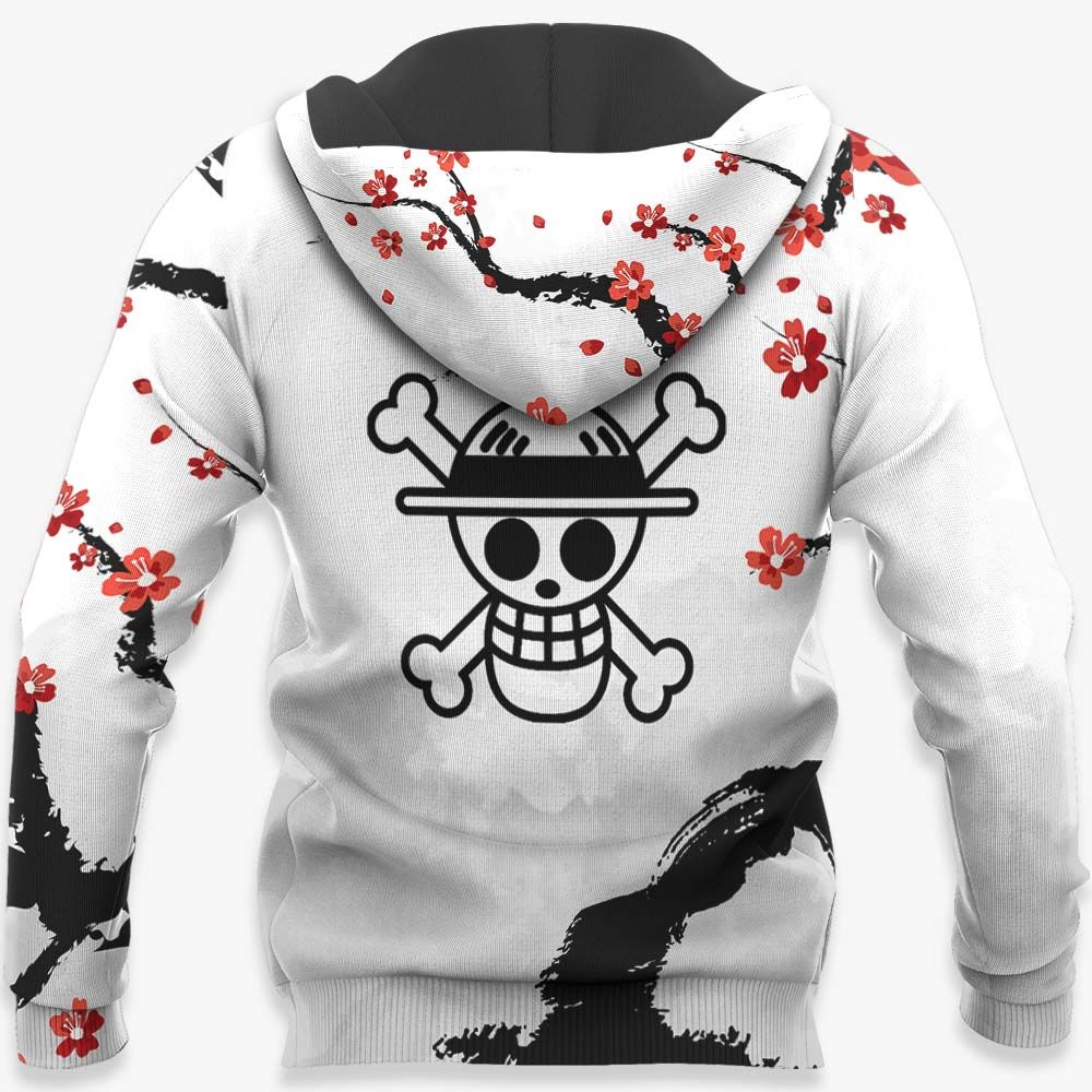  One Piece Hoodie Monkey D. Luffy Japanese Style Black White Hoodie   