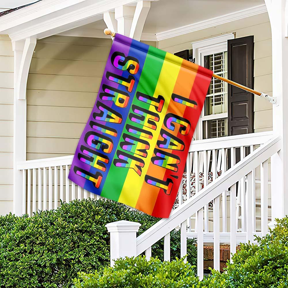  LGBT Pride Flag I Can't Think Straight LGBT Rainbow Color Garden And House Flag
