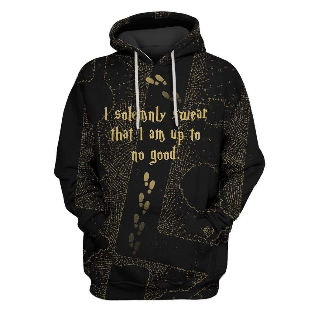 HP Hoodie HP Marauder's Map I Solemnly Swear That I am Up To No Good Black Hoodie