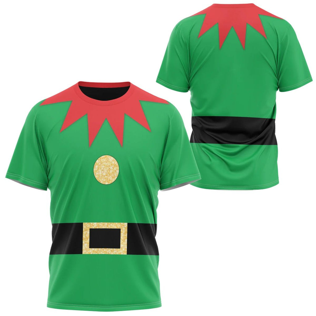 Gifury Christmas Elf T-shirt Elf Apparel Elf Suit Costume Green Shirt 2022