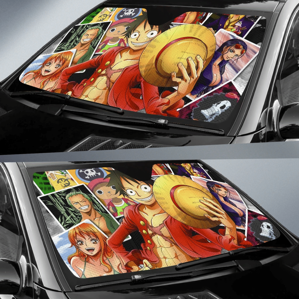 One Piece Windshield Shade One Piece Luffy Characters Pics Car Sun Shade One Piece Car Sun Shade