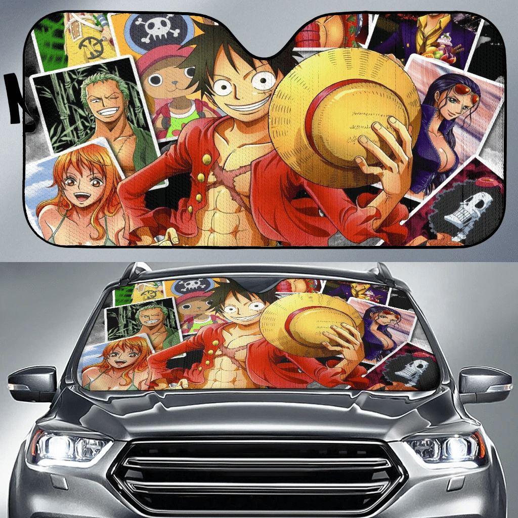 One Piece Windshield Shade One Piece Luffy Characters Pics Car Sun Shade One Piece Car Sun Shade