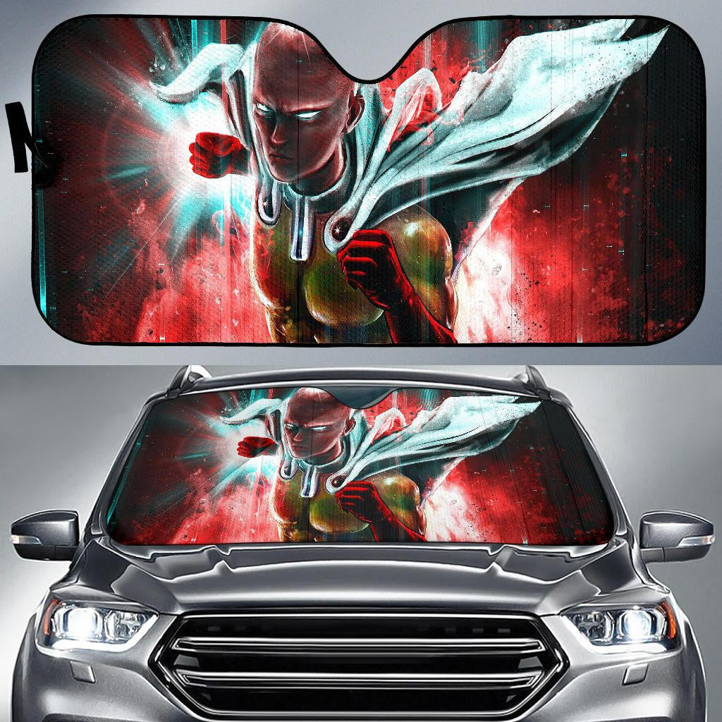 One Punch Man Windshield Shade One Punch Man Painting Car Sun Shade One Punch Man Car Sun Shade