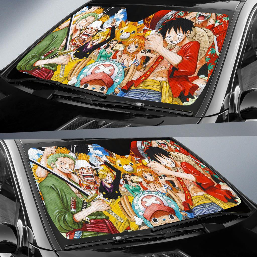 One Piece Windshield Shade One Piece All Characters Car Sun Shade One Piece Car Sun Shade