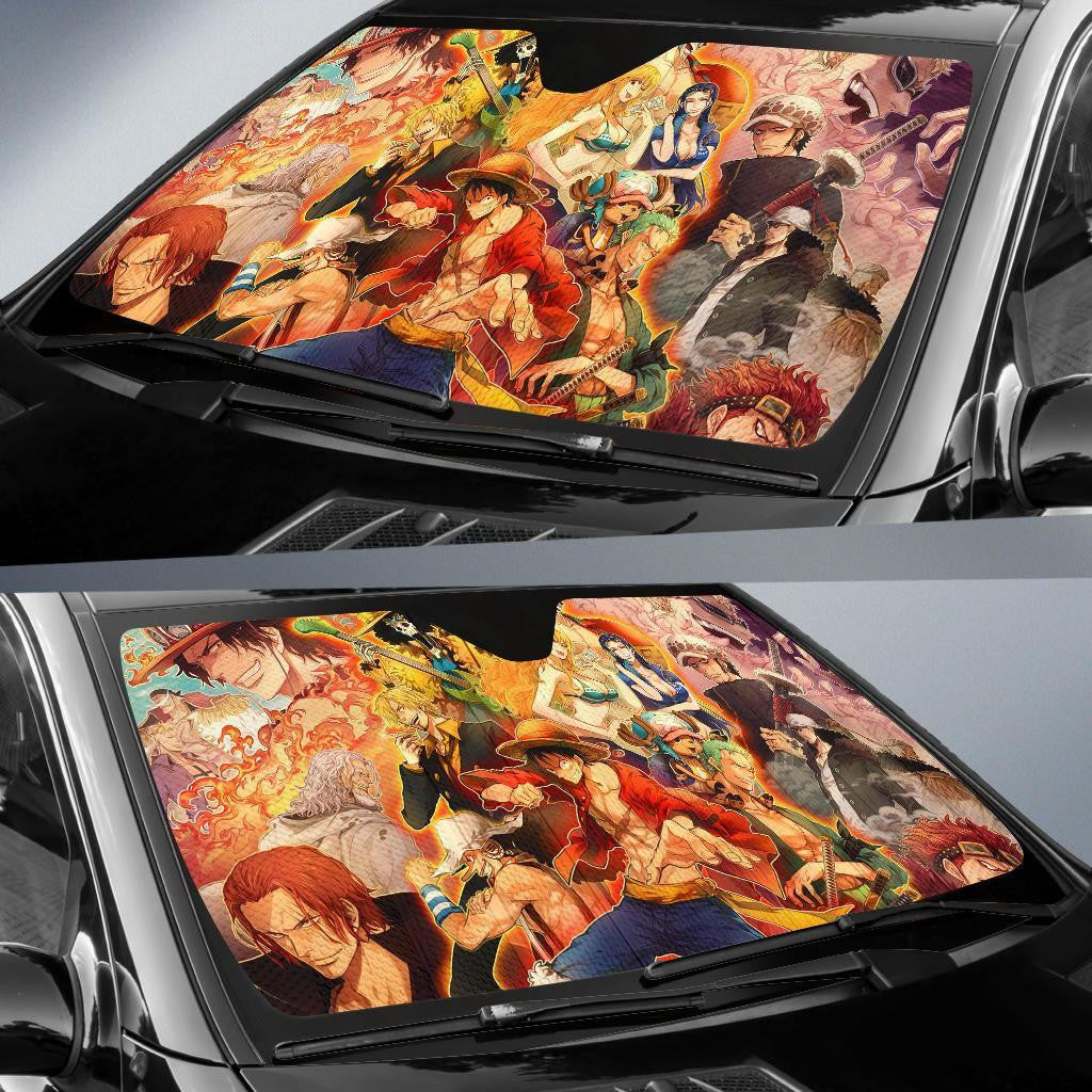 One Piece Windshield Shade One Piece All Characters Sun Shade One Piece Car Sun Shade