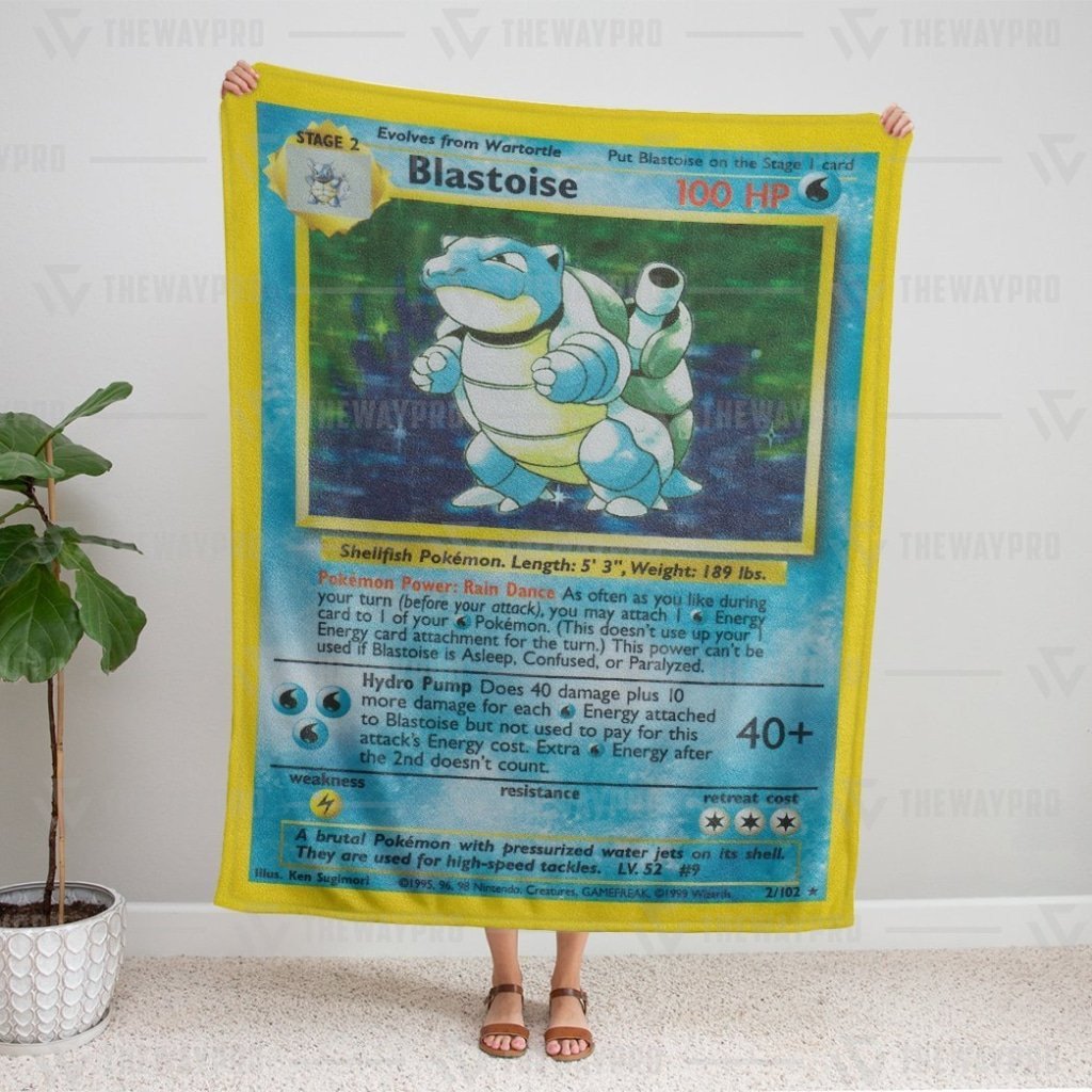 Pokemon Blanket Blastoise Card Blanket