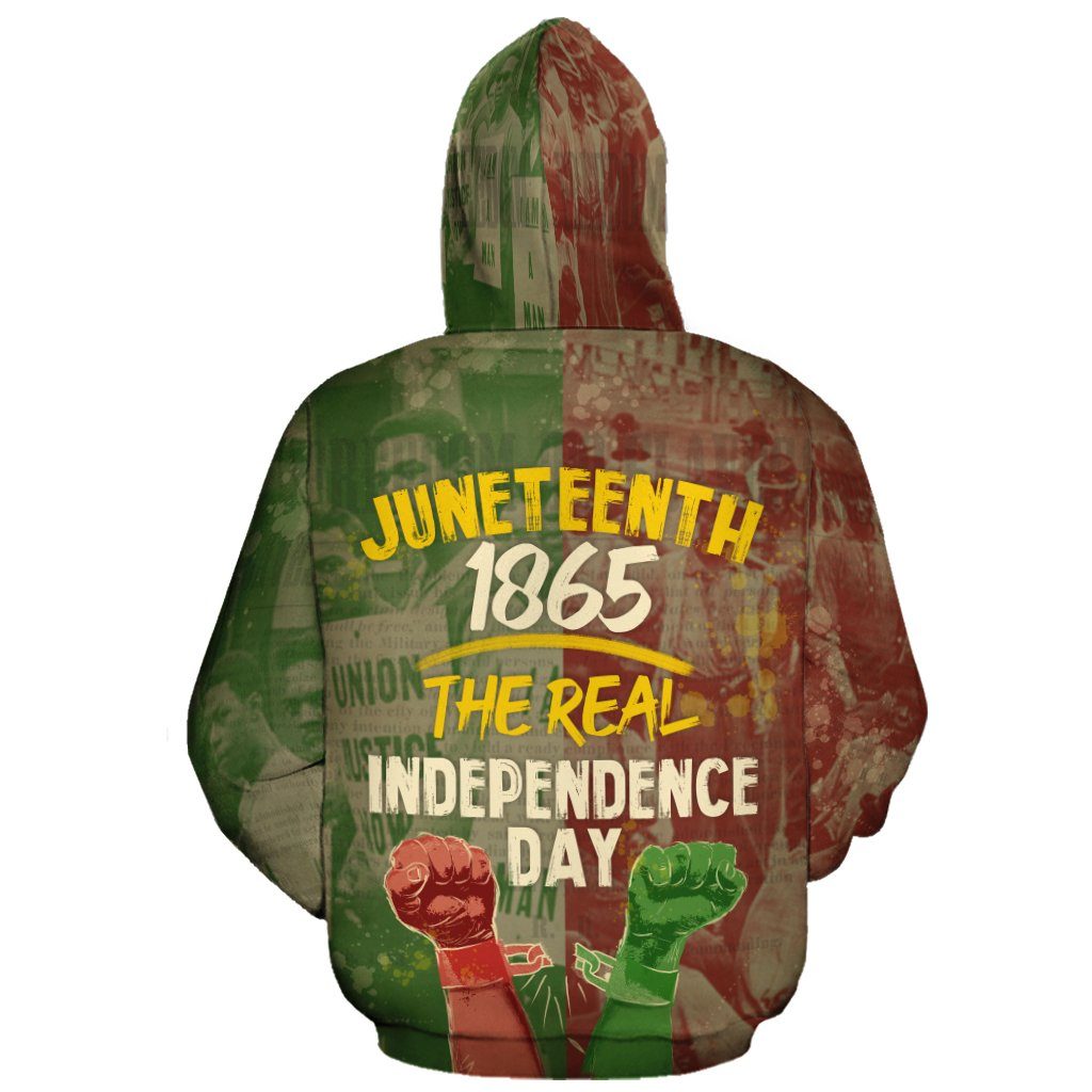 Juneteenth Hoodie Juneteenth 1865 The Real Independence Day Hoodie Apparel Adult Colorful Unisex Full Print