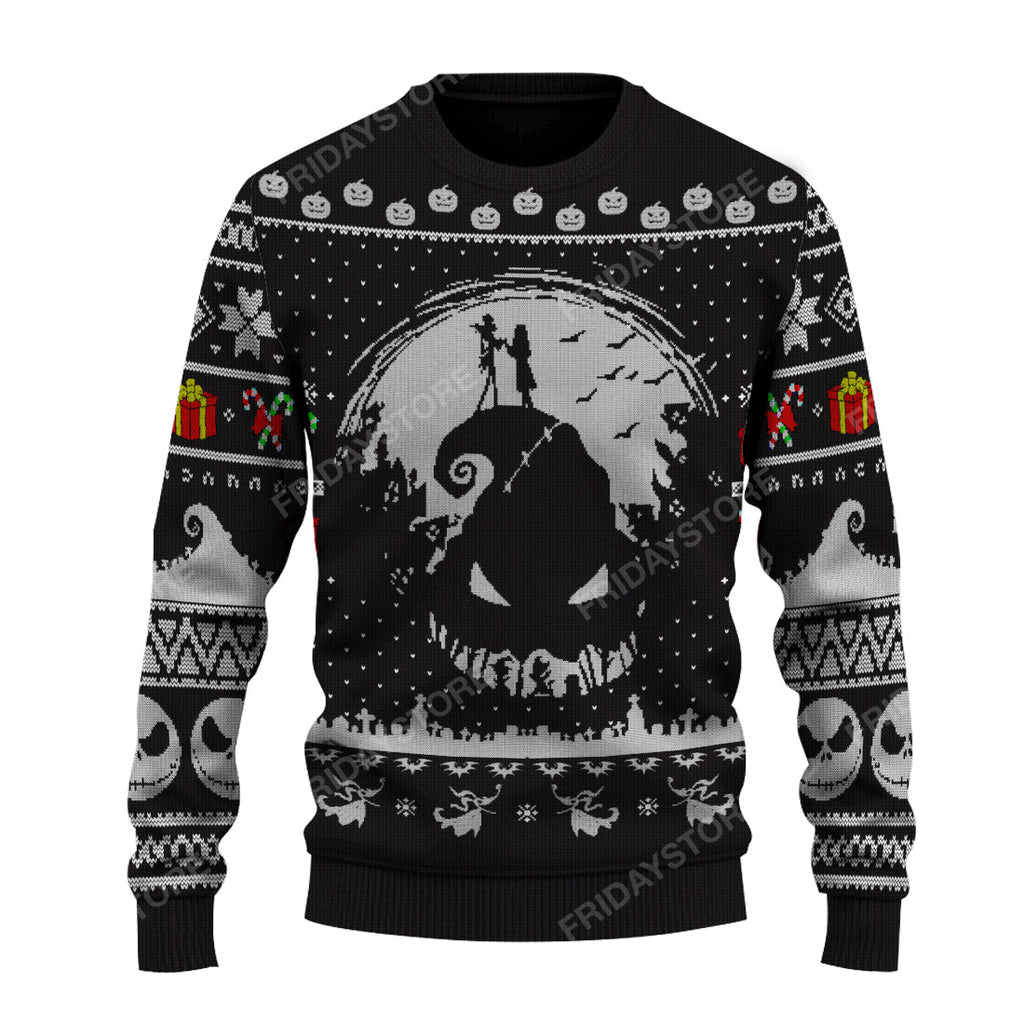  TNBC Sweater Jack And Sally Nightmare Christmas Sweater Cool High Quality TNBC Ugly Sweater 2024