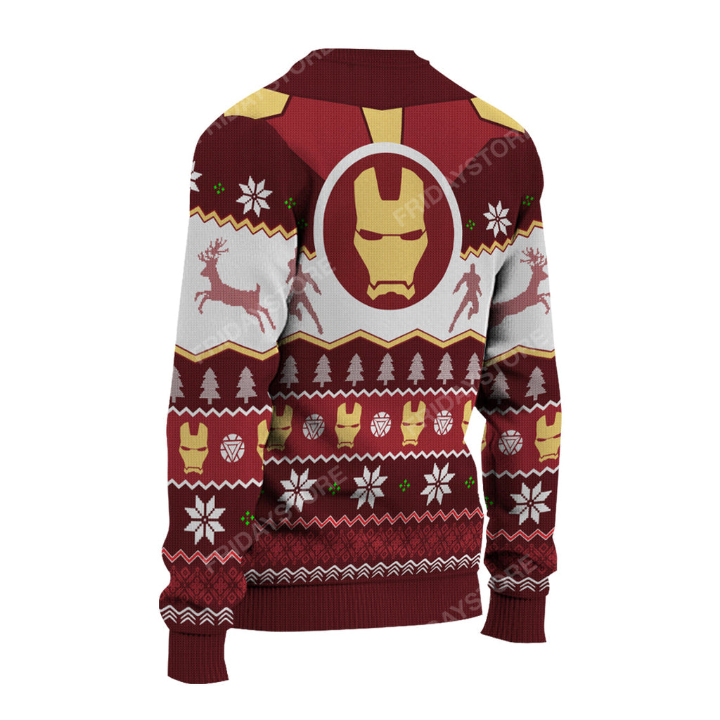  MV Ugly Sweater Ironman Character Christmas Pattern Sweater Cool Ironman Ugly Sweater 2023