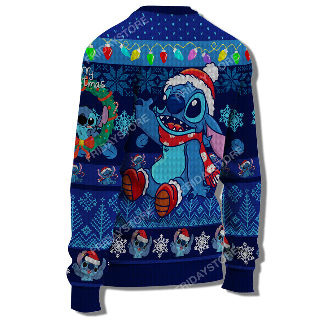  DN Sweater Stich Wear Noel Hat Happy Christmas Ugly Sweater Amazing DN Stitch Sweater