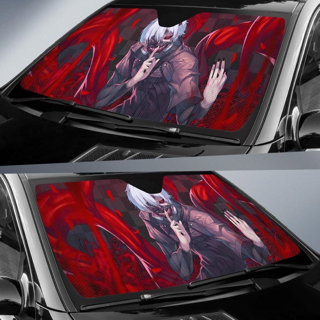  Tokyo Ghoul Car Sun Shade Ken Kaneki Red Windshield Sun Shade