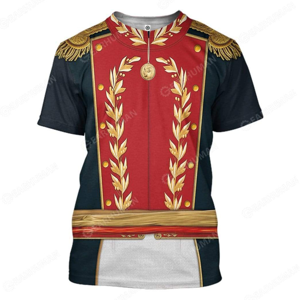 Historical Hoodie Simón Bolívar Uniform Costume 3d Red Hoodie Historical T-shirt Simón Bolívar Shirt Adult Colorful Full Print