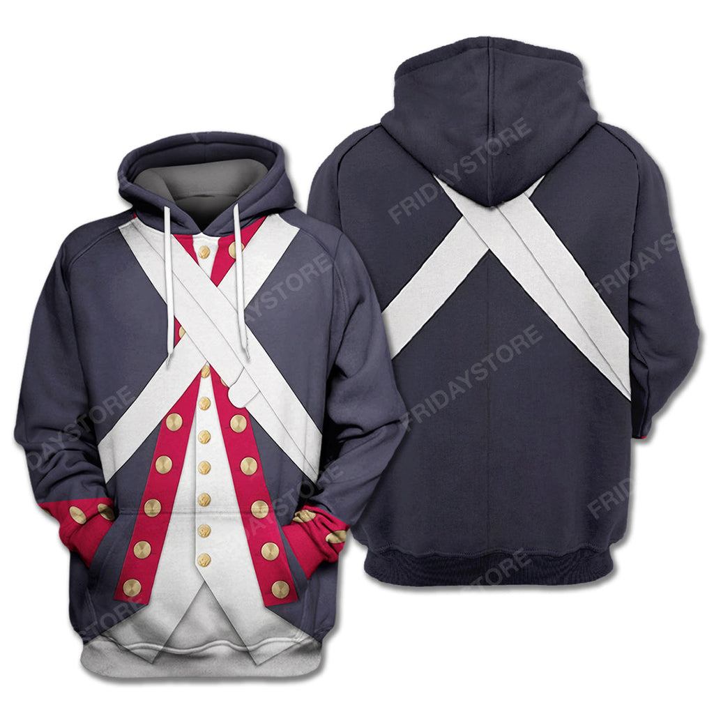 Historical T-Shirt Historical Continental Army Suit 3d Costume Hoodie Historical Hoodie