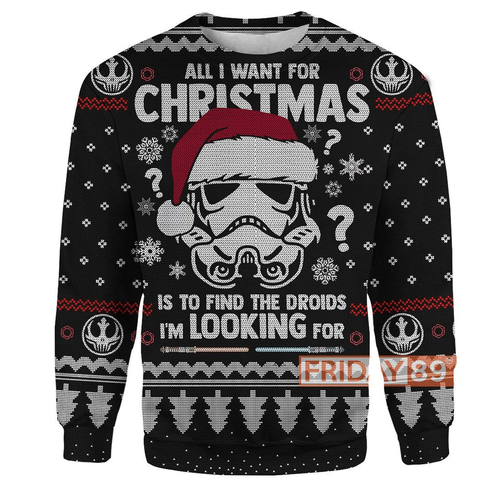  SW Storm Trooper Droid T shirt Find The Droids I'm Looking SW Christmas Hoodie SW Hoodie Sweater Tank 2023