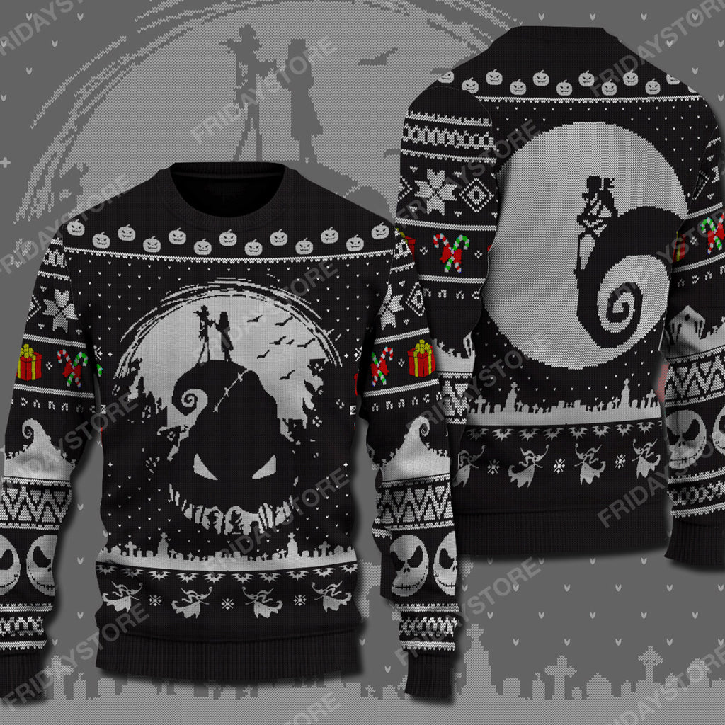  TNBC Sweater Jack And Sally Nightmare Christmas Sweater Cool High Quality TNBC Ugly Sweater 
