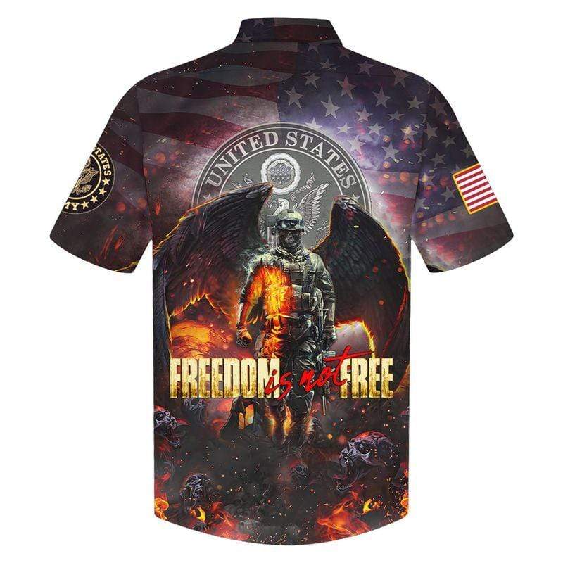 Veteran Memorial Hawaii Shirt Freedom Is Not Free Hawaiian Aloha Shirts Father Day Gifts