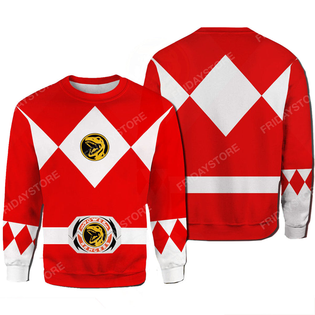  Power Ranger Hoodie Red Power Ranger Costume T-shirt Amazing Power Ranger Shirt Sweater Tank 2023