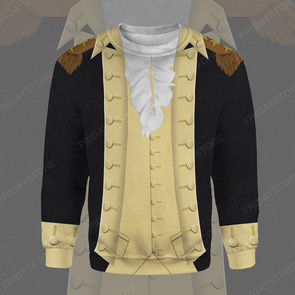 Men's Historical Hoodie Custom George Washington T-shirt Hoodie