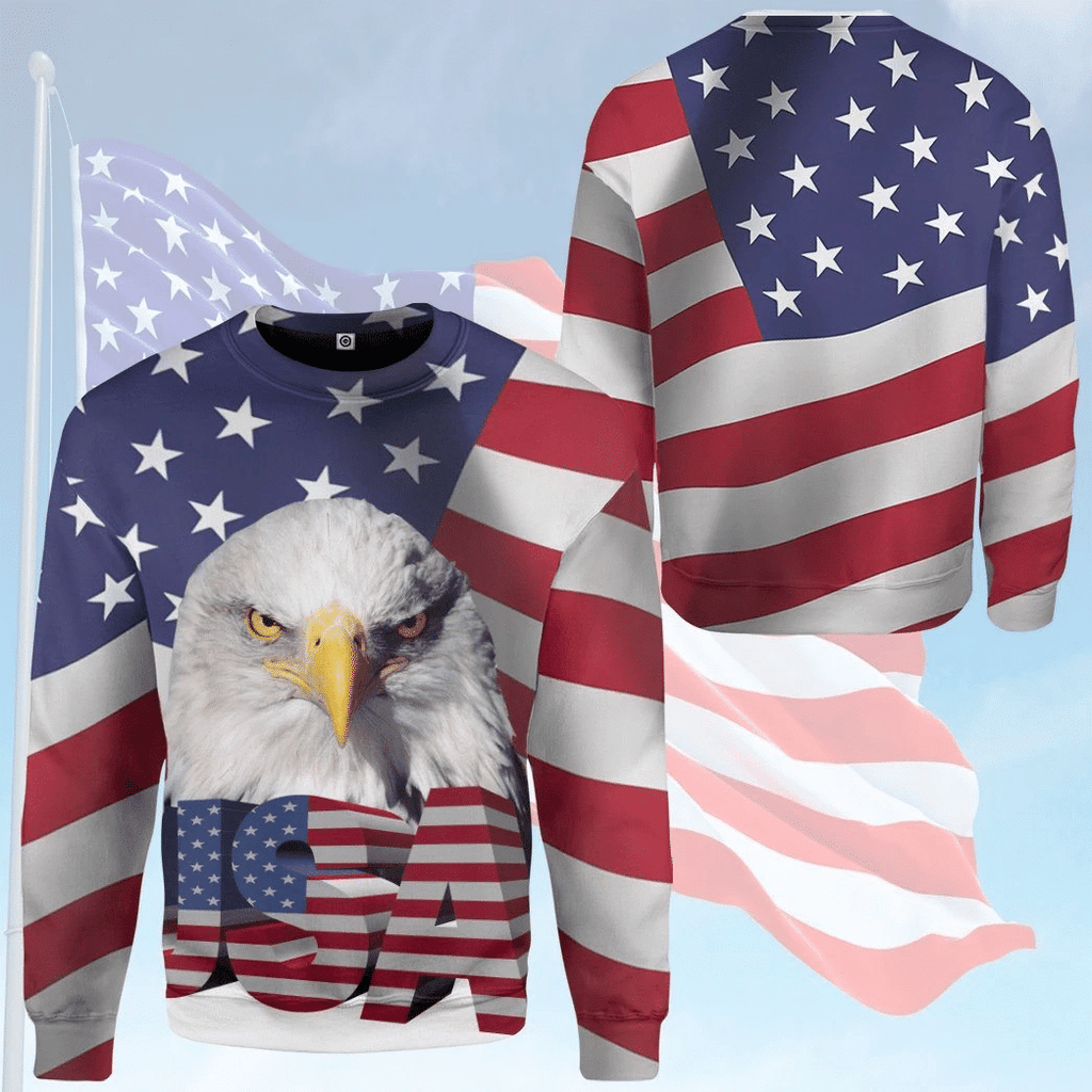 Eagle USA Flag QT301166Hg Custom Hoodie
