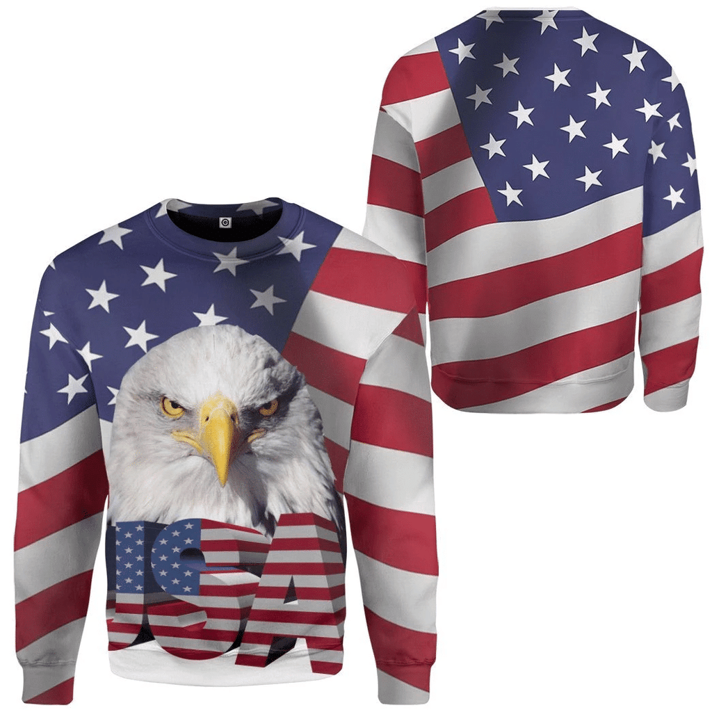 Eagle USA Flag QT301166Hg Custom Hoodie
