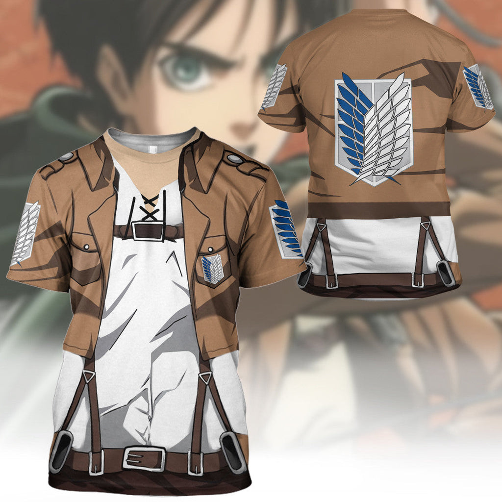 Attack On Titan Eren Yeager Custom Cosplay Costume Hoodie QT308904