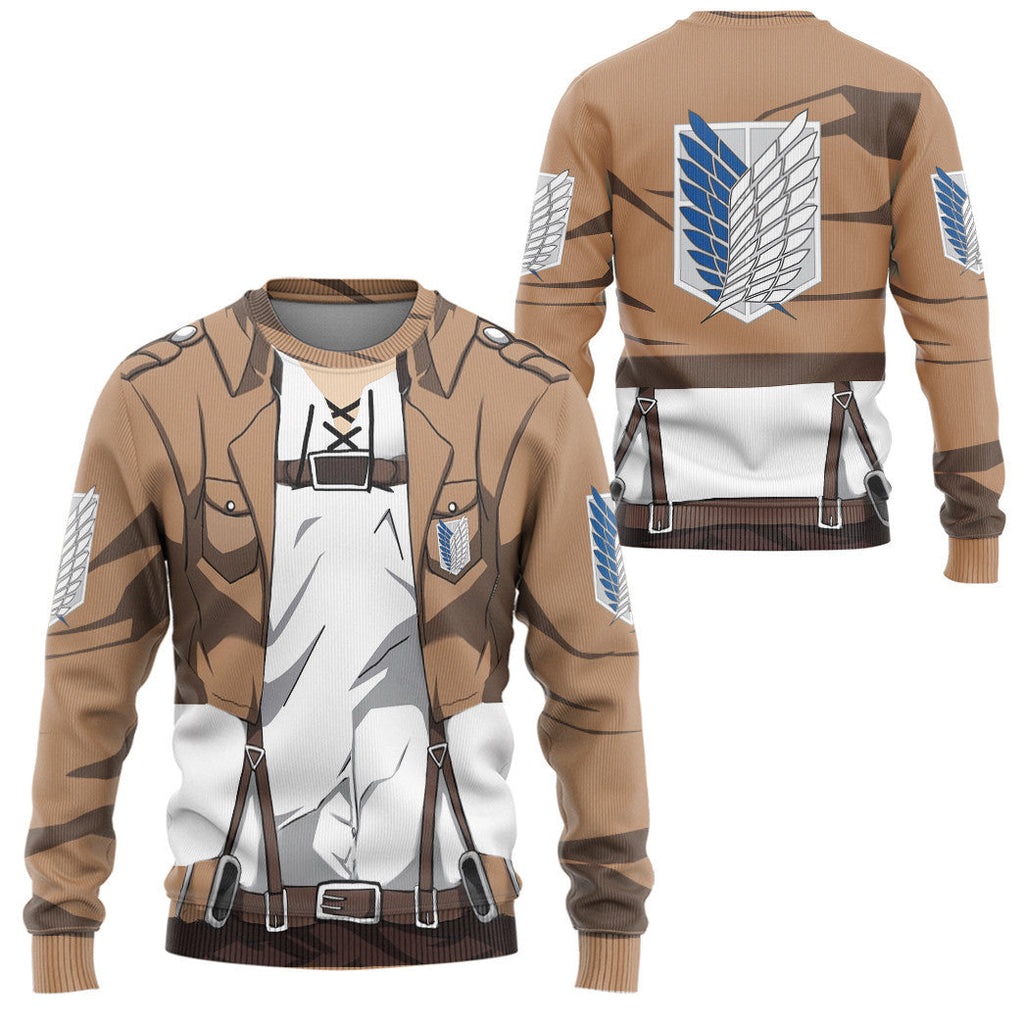 Attack On Titan Eren Yeager Custom Cosplay Costume Hoodie QT308904