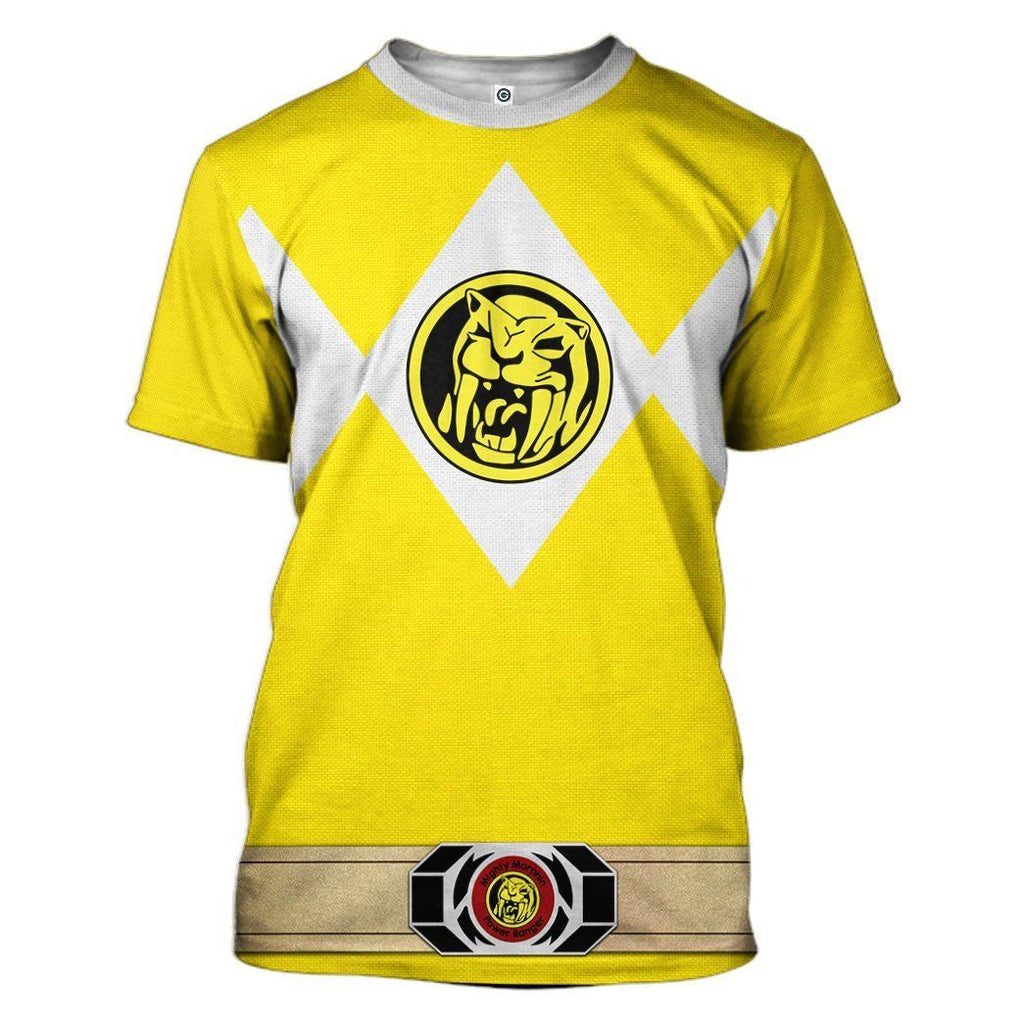 Yellow Mighty Morphin Power Rangers V3 - Cosplay Costume Hoodie QT205030