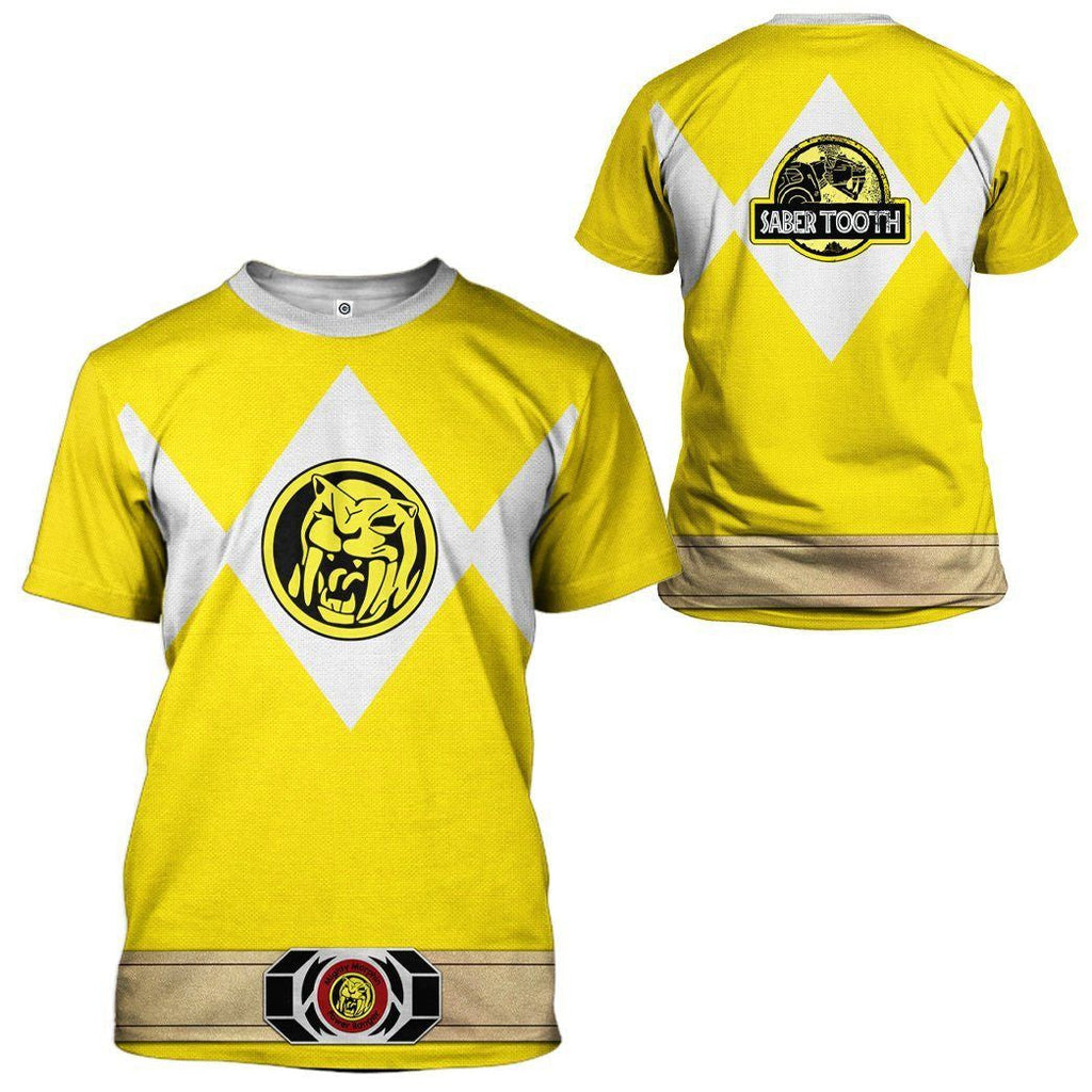 Yellow Mighty Morphin Power Rangers V3 - Cosplay Costume Hoodie QT205030