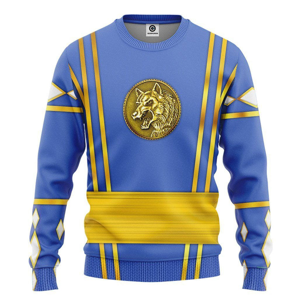 Blue Ninja Mighty Morphin Power Rangers - Cosplay Costume Hoodie QT207101