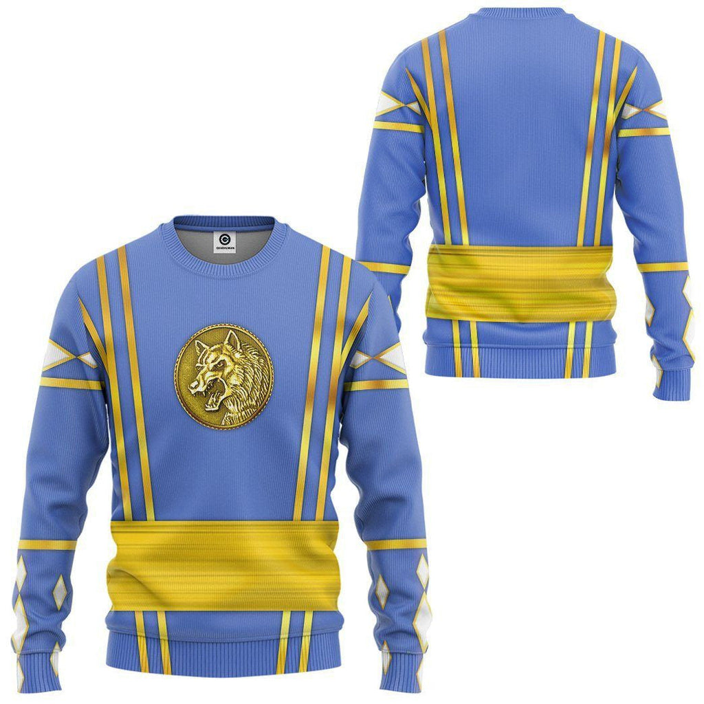 Blue Ninja Mighty Morphin Power Rangers - Cosplay Costume Hoodie QT207101