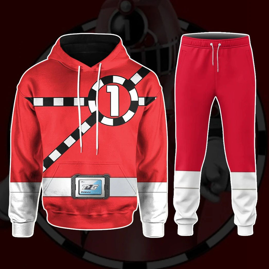 Ressha Sentai Toqger ToQ 1gou Red Custom Cosplay Costume Hoodie QT303362Hg