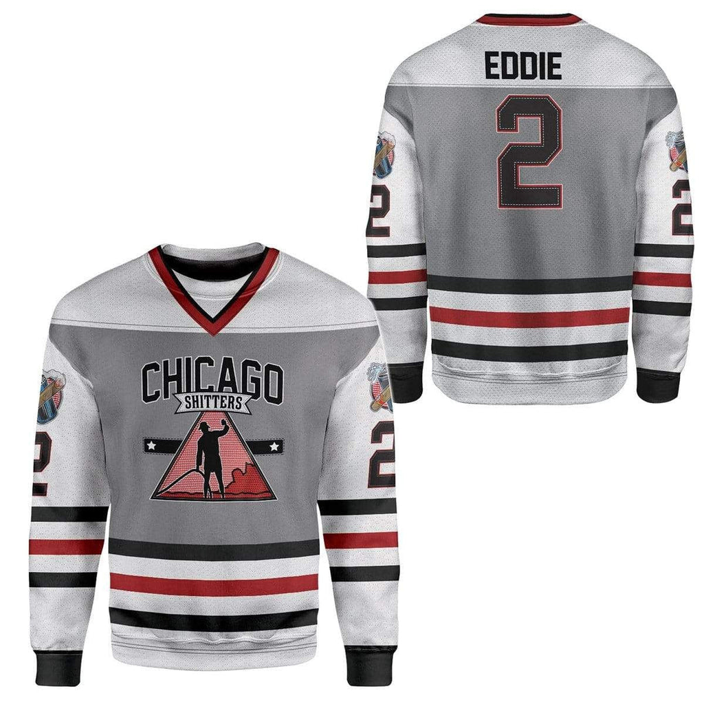 Chicago Shitters Christmas Vacation Hockey Jersey Hoodie Tshirt Long Sleeve QT303006Hf