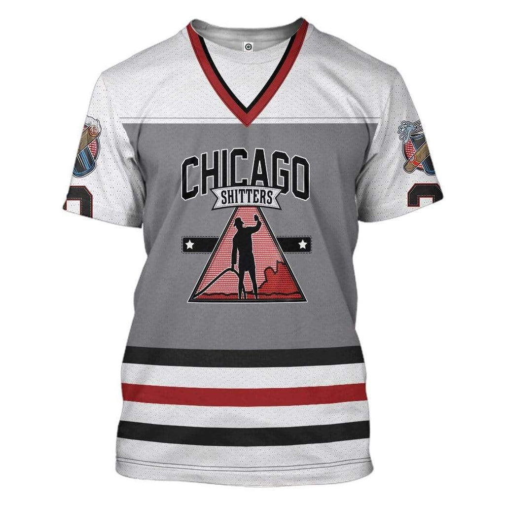Chicago Shitters Christmas Vacation Hockey Jersey Hoodie Tshirt Long Sleeve QT303006Hf