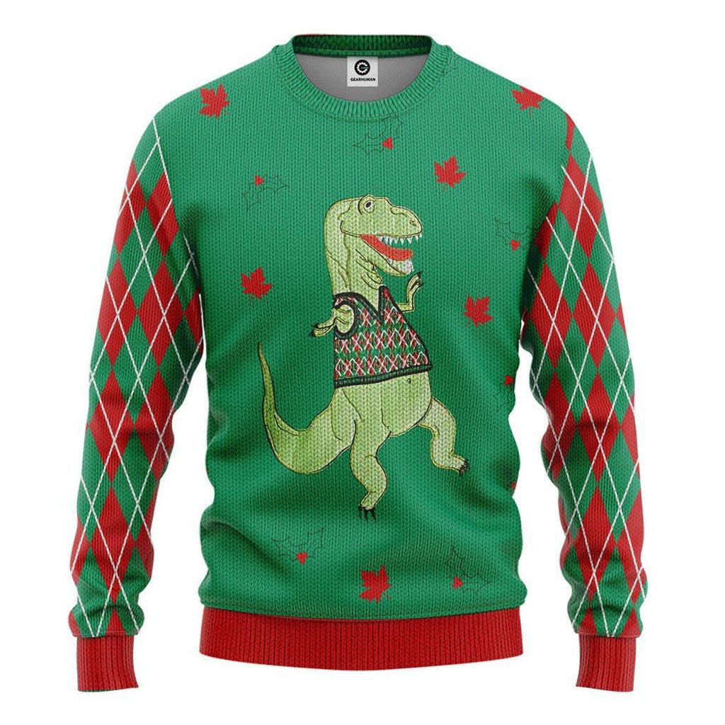 Dinosaur Ugly Sweater Custom Hoodie QT207071Hc