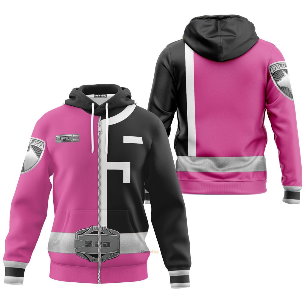 Pink Power Rangers S.P.D. Custom Cosplay Costume Hoodie