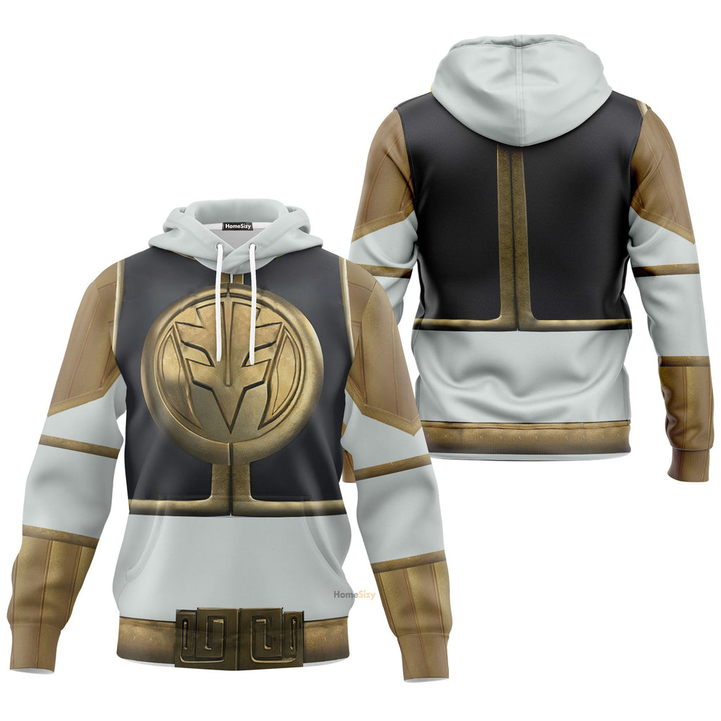 White Mighty Morphin Power Rangers V4 - Cosplay Costume Hoodie QT205136