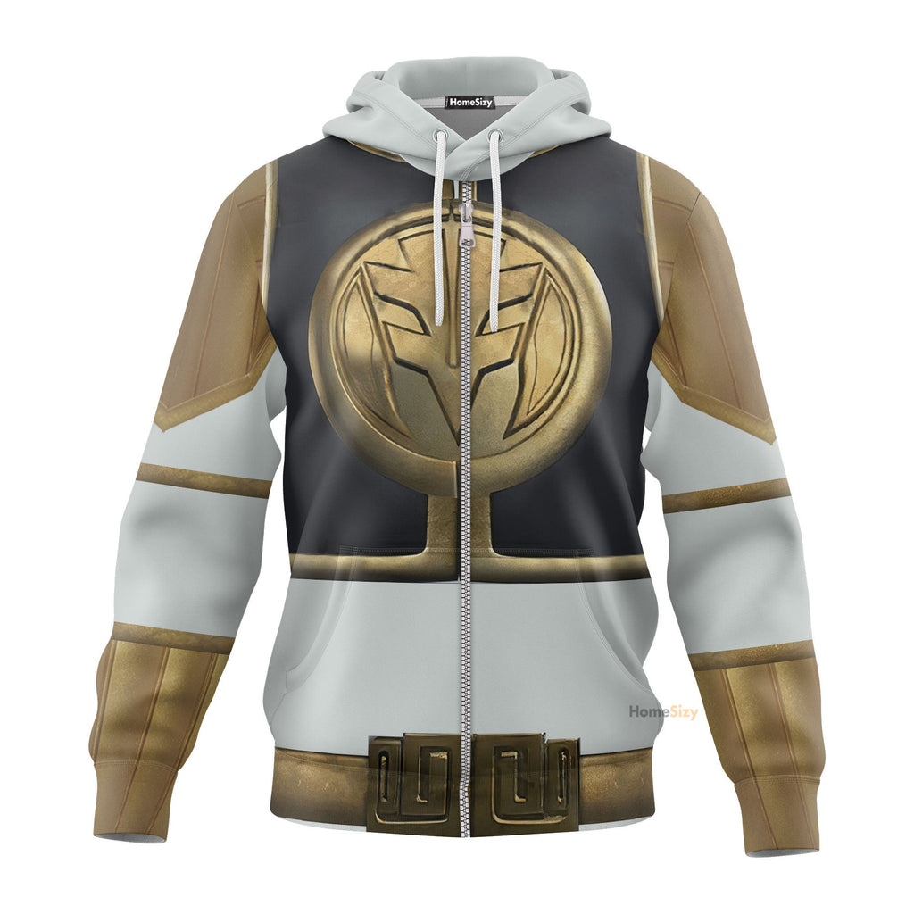 White Mighty Morphin Power Rangers V4 - Cosplay Costume Hoodie QT205136