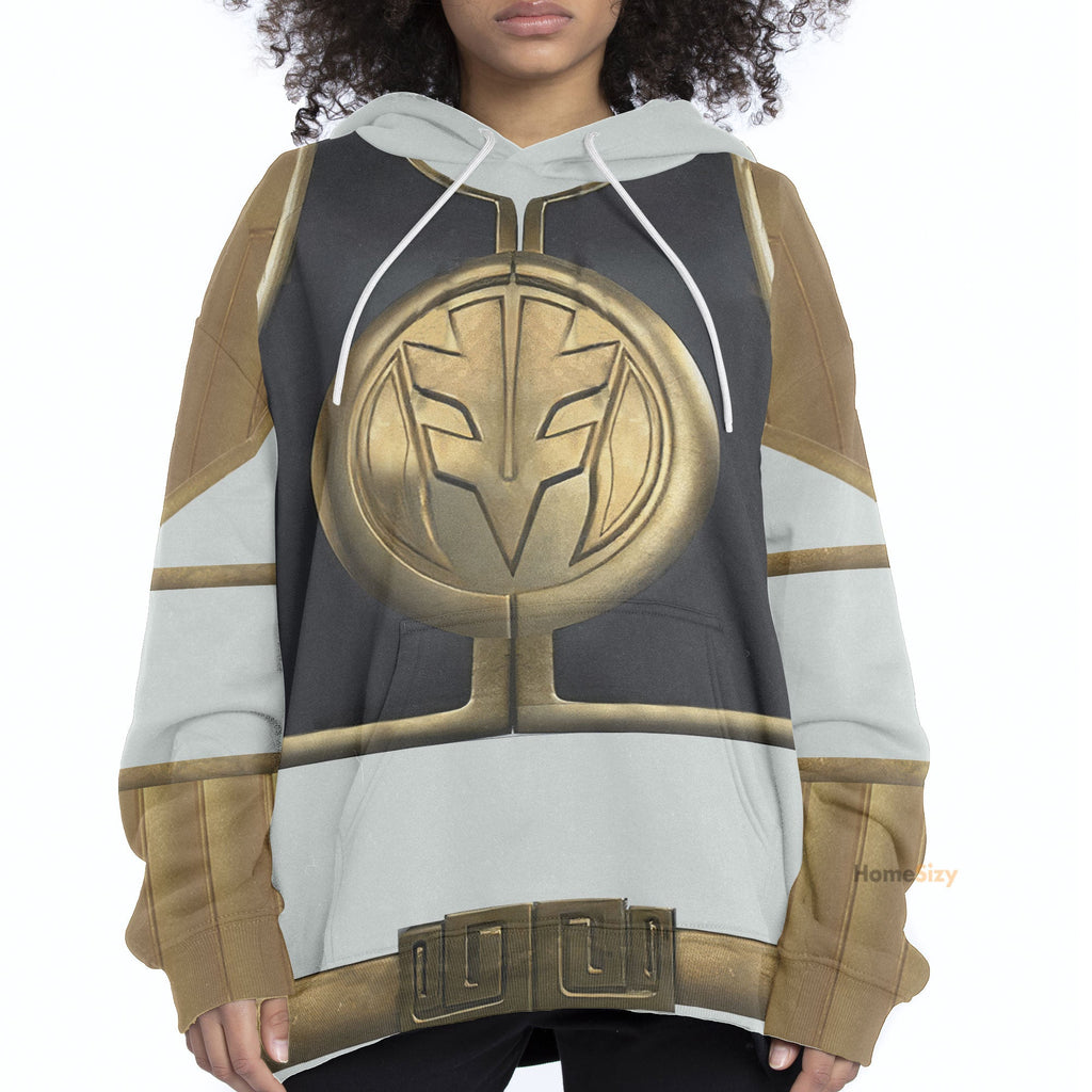 White Mighty Morphin Power Rangers V4 - Cosplay Costume Hoodie QT205136