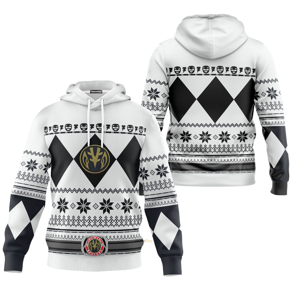 White Mighty Morphin Power Rangers V1 - Cosplay Costume Hoodie QT211320