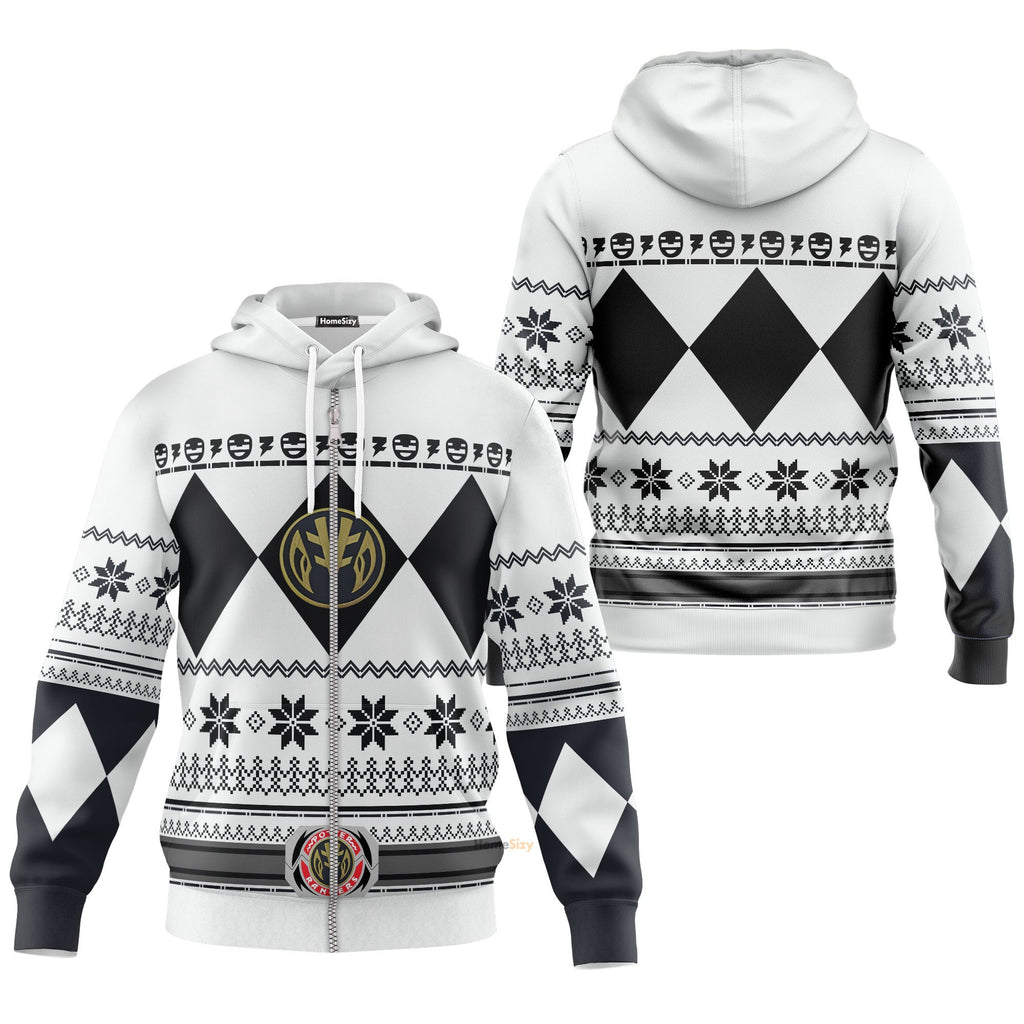 White Mighty Morphin Power Rangers V1 - Cosplay Costume Hoodie QT211320