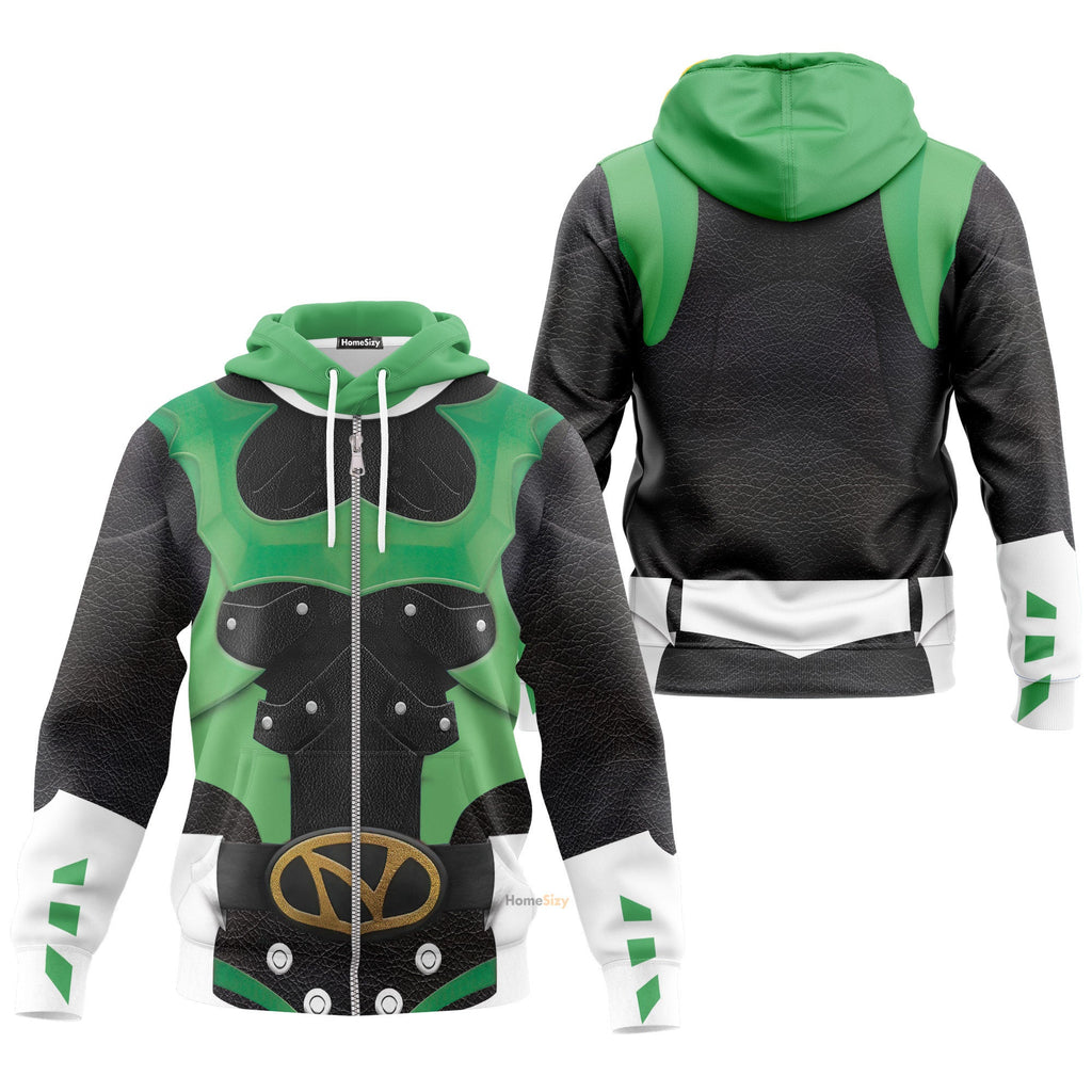 Psycho Rangers Green Psycho Custom Cosplay Costume Hoodie QT308367