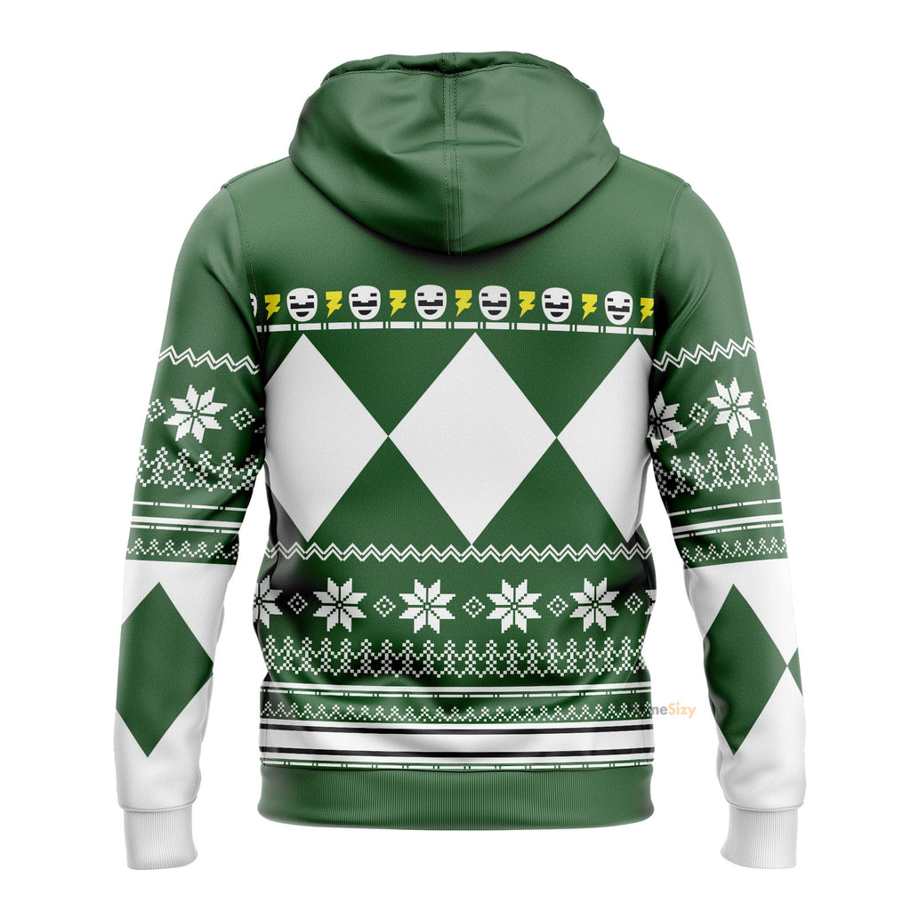 Green Mighty Morphin Power Rangers V1 - Cosplay Costume Hoodie QT210735